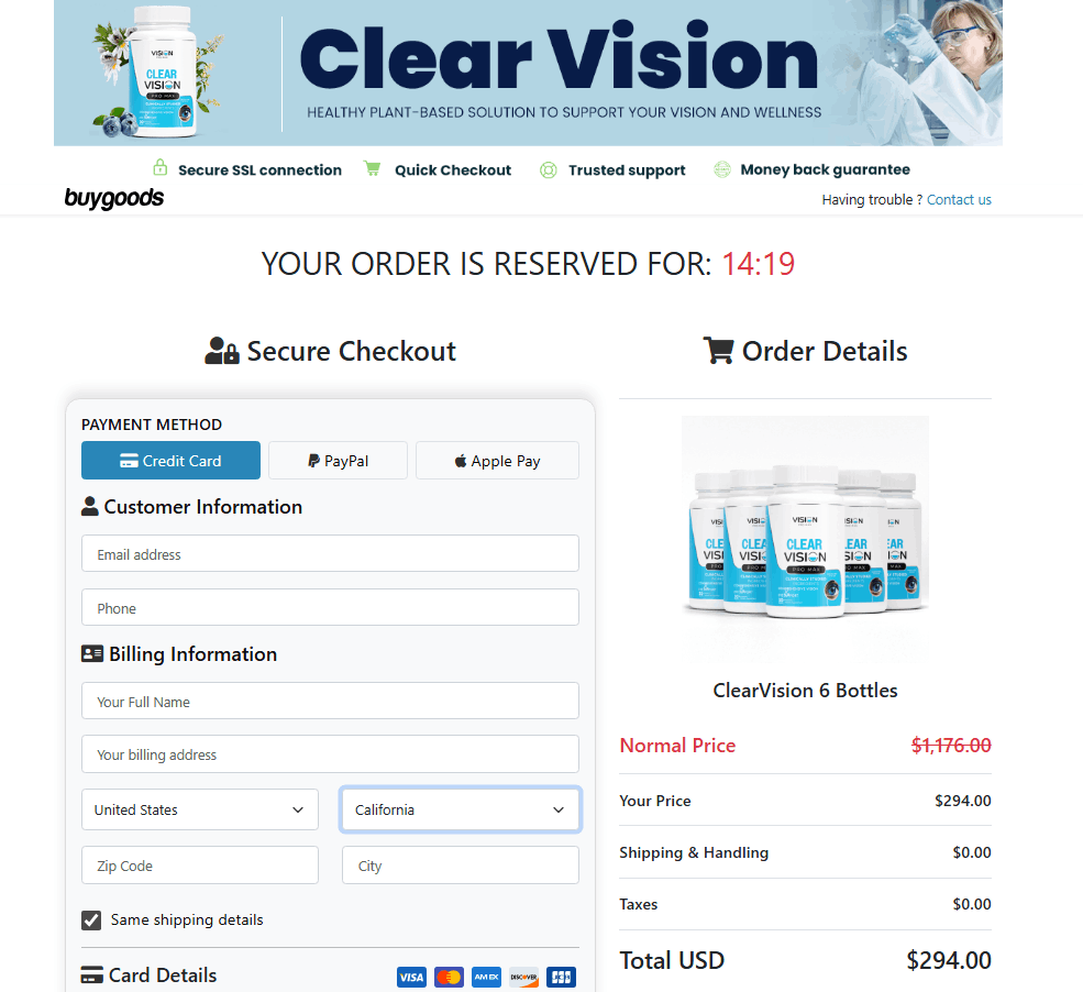 Buy Clear Vision Pro Max Online